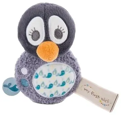 Jucărie moale cu zornaitoare NICI - Wachili pinguinul, 12 cm