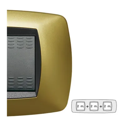 Placa ornament technopolimer, 2+2+2 module, galben perlat