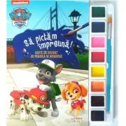 Patrula Catelusilor. Sa pictam impreuna! Carte de colorat cu pensula si acuarele