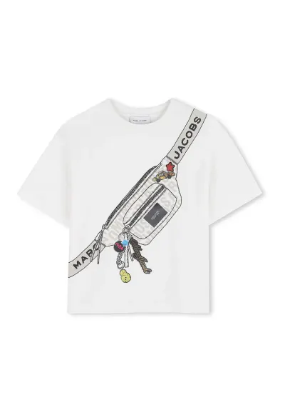 Tricou de bumbac cu imprimeu grafic - Negru/Alb murdar