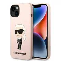 Husa MagSafe pentru Apple iPhone 14 Plus, Karl Lagerfeld, Silicone Ikonik Karl, Roz
