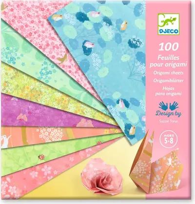 Foi pentru origami Djeco - Haru, 100 bucăți