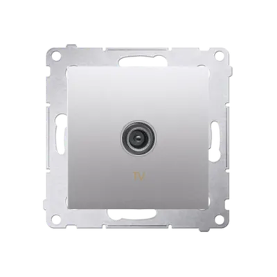 Priza TV, de capat pentru instalatii individuale, silver mat metalic
