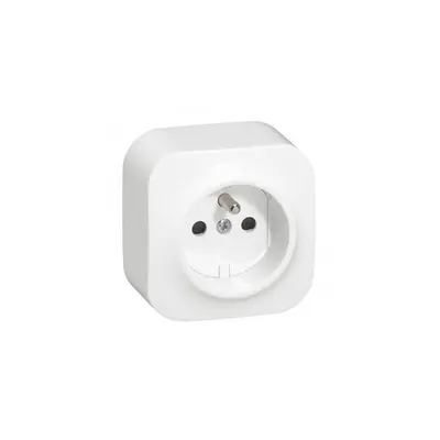 French standard priza 2P+E pentruix - surface mounting - IP2X - 16 A 250 V~ - alb