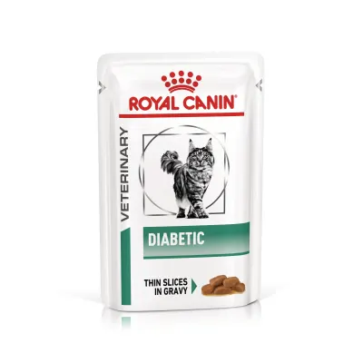 ROYAL CANIN VD Diabetic, dietă veterinară, plic hrană umedă pisici, diabet, (în sos), bax, 85g x 12buc