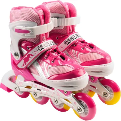 Role reglabile, Action One, Pinky, roti luminoase din silicon, sina aluminiu, M (35-38), Roz