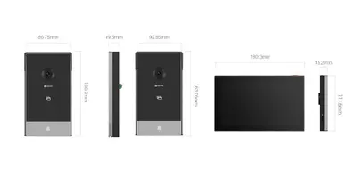KIT VIDEOINTERFON SMART HOME 2MP Monitor color 7" touch Smart RFID Unlock Supports Dual-Band Wi-Fi 6 (2.4 / 5 GHz) Two-Way Talk