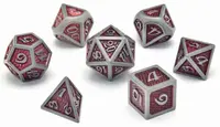 Set zaruri GlassStaff - Metal RPG Dice Set, Fiery Fate (7 buc.)