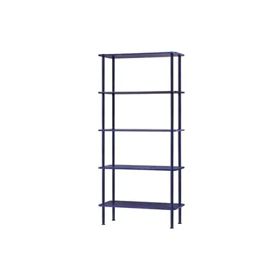 Etajeră albastră cu aspect de lemn de stejar 80x163x35 cm Teidi – noo.ma
