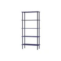 Etajeră albastră cu aspect de lemn de stejar 80x163x35 cm Teidi – noo.ma