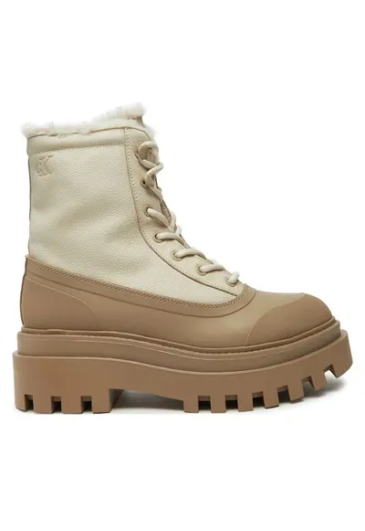 Ghete pentru Femei - flatform lace up boot padded - YW0YW01557-0HG - Maro - Maro