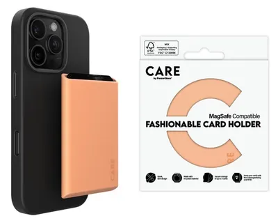 Suport de carduri CARE - Fashionable Card Holder, Apple iPhone, MagSafe, Peachy