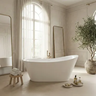 Cada baie freestanding 150 x 75 cm, ovala cu preaplin, Diva Foglia