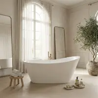 Cada baie freestanding 150 x 75 cm, ovala cu preaplin, Diva Foglia