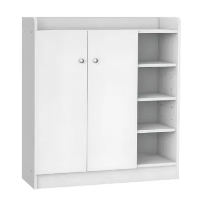 HOMCOM Dulap pentru pantofi Comoda pentru pantofi Raft, 4 rafturi. 1 dulap, 83 cm x 30 cm x 90 cm, Alb | Aosom Romania