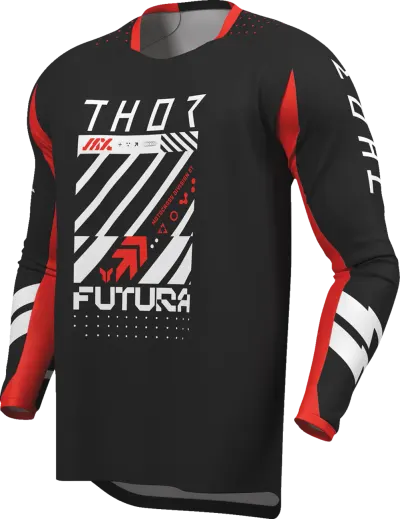 Tricou atv cross Thor Launchmode Futura, culoare negru rosu, marime L