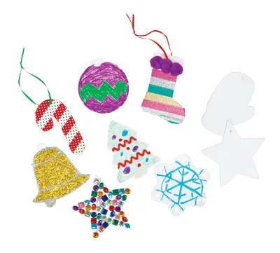Set de 48 de ornamente din carton pentru bradul de Crăciun