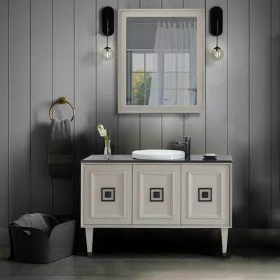 Set mobilier baie Arma 3 piese gri mat 120 cm