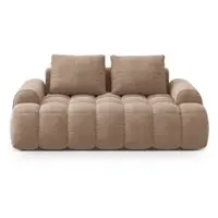 Canapea maro deschis cu tapițerie din catifea 175 cm Linz – Cosmopolitan Design