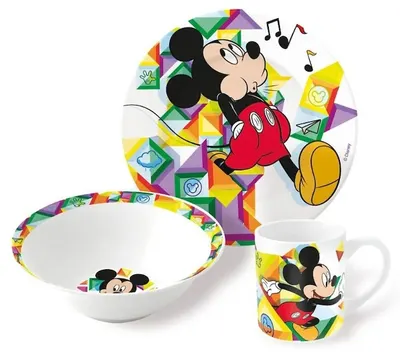 Set pentru copii pentru masă Stor - Mickey Mouse, Color Flow, 3 piese