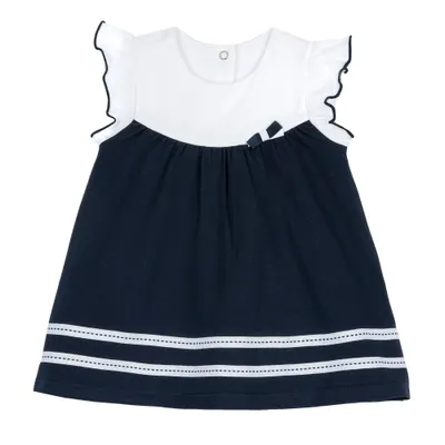 Rochie copii Chicco, Alb Cu Bleumarin, 05556-66MFCO