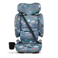 Scaun auto pentru copii i-Size 76-150 cm Cosatto On The Go Itchy Feet Sky cu sistem Isofix si Top-Tether, pliere compacta, geanta de transport