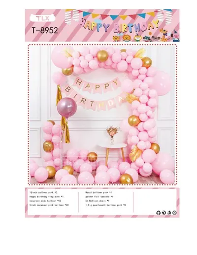 Arcada En-gros set baloane "Happy Birthday" cu 85 piese, 3+ ani