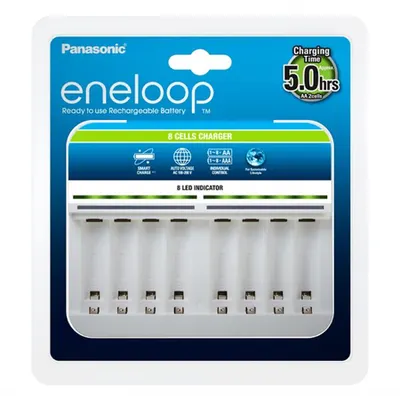 Incarcator Eneloop ECO cu display, 8 canale cu incarcare individuala, BQ-CC63E
