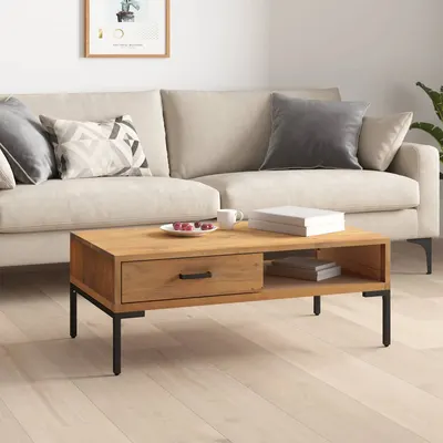 vidaXL Măsuță de cafea, 90x50x35 cm, lemn masiv de pin reciclat
