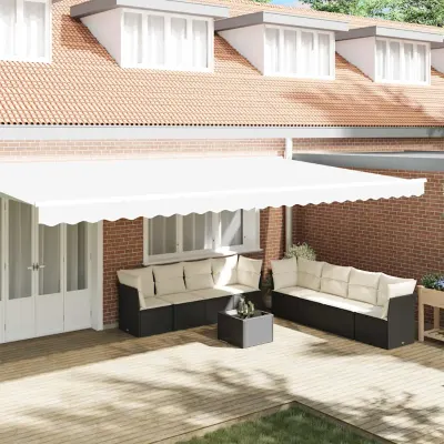 vidaXL Înlocuire pentru faldurile de awning Alb 580 x 20 cm Poliester