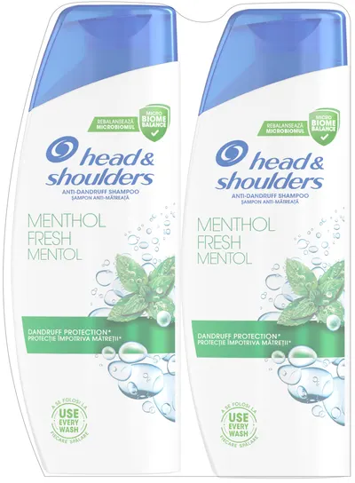 Head & Shoulders Șampon anti-mătreață Menthol Fresh, 2 x 330 ml