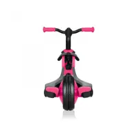 Tricicleta pentru copii Globber Explorer 4 in 1 Roz cu control parental, de la 10 luni, parasolar anti UV ajustabil, suport de picioare detasabil, scaun ajustabil pe inaltime