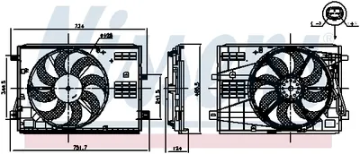 Ventilator Radiator (cu Carcasa) Potrivit Ds Ds 7; Citroen Berlingo, Berlingo Multispace, Berlingo Minivan, C5 Aircross; Opel Combo E Tour Life, Combo Minivan 1.2-2.0d 04.08