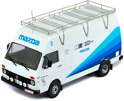 Model de colecție IXO Curse: Mașini - Volkswagen LT35 LWB, Mazda Rally team Europe, Rally Assistance Van (1989)
