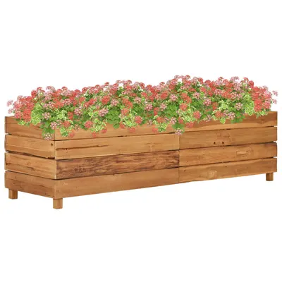 Gossi strat inaltat, 150x40x38 cm, lemn de tec reciclat si otel