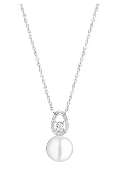 Pandant argint cu perla naturala si zirconia pavé - Lágrima
