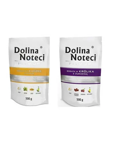DOLINA NOTECI Premium hrana umeda caini adulti SET rata cu dovleac si iepure cu merisoare 500 g x 10 buc.