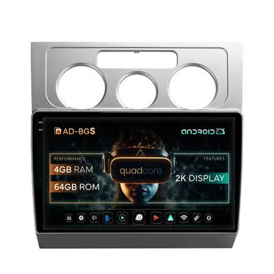 Navigatie 2K Volkswagen Touran (2003-2010), Android, S-Quadcore 4GB RAM + 64GB ROM, 10.36 Inch - AD-BGS100042K+AD-BGRKIT054