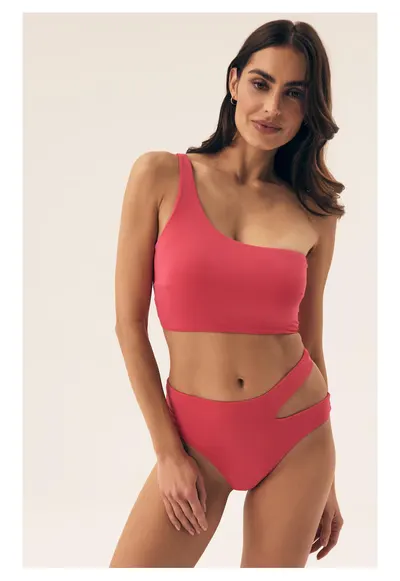 Chiloti bikini cu talie inalta Roz aprins Firenze - Roz