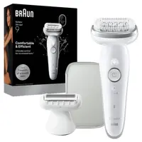 Epilator Braun - SES 9-030, 2 viteze, alb/argintiu