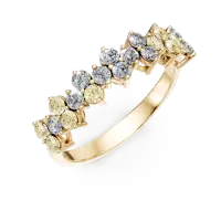 Inel din aur galben cu diamante multicolore de 0.89ct
