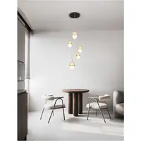 Lampa suspendata EGNA Nisipiu Auriu & Negru Metal Cognac & Opal Sticla LED 59W 230V 6112Lm 3000K IP20