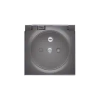 Carcasa pentru priza simpla- IP44 capac transparent, carbune metalic