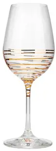 Pahare de vin roșu Bohemia Crystalex - Viola Gold Spiral, 6 buc, 450 ml