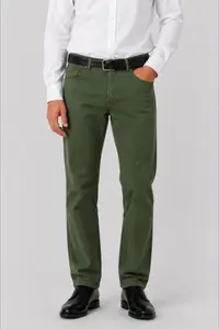Pantaloni clasici de vara pentru barbati – Vero, Verde Oliv (Marime pantalon: W38)