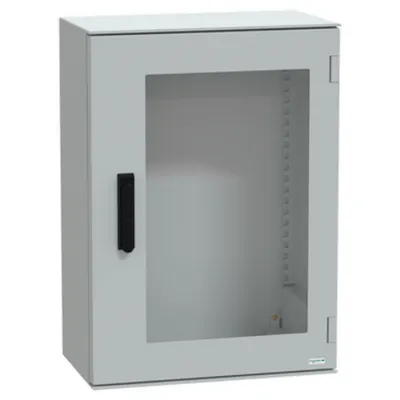 Carcasa montaj perete poliester monobloc IP66 747x536x300mm usa cu geam bloc. 3 p.