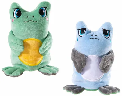 Jucărie de pluș cu două fețe Heunec - Otto the Frog, 15 cm