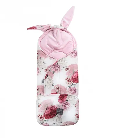 Paturica pentru caruciorscaun auto Floo for Baby Footmuff Peonies Pink