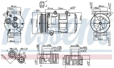 Compresor climatizare aer conditionat potrivit VOLVO V70 III; FORD GALAXY II, GALAXY MK II, MONDEO IV, S-MAX 1.8D 2.0D 2.2D 05.06-12.15