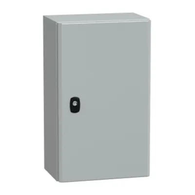 Usa simpla PanelSeT S3D cu/f. plas. mont. H500xL300xP200 IP66 IK10 RAL7035.